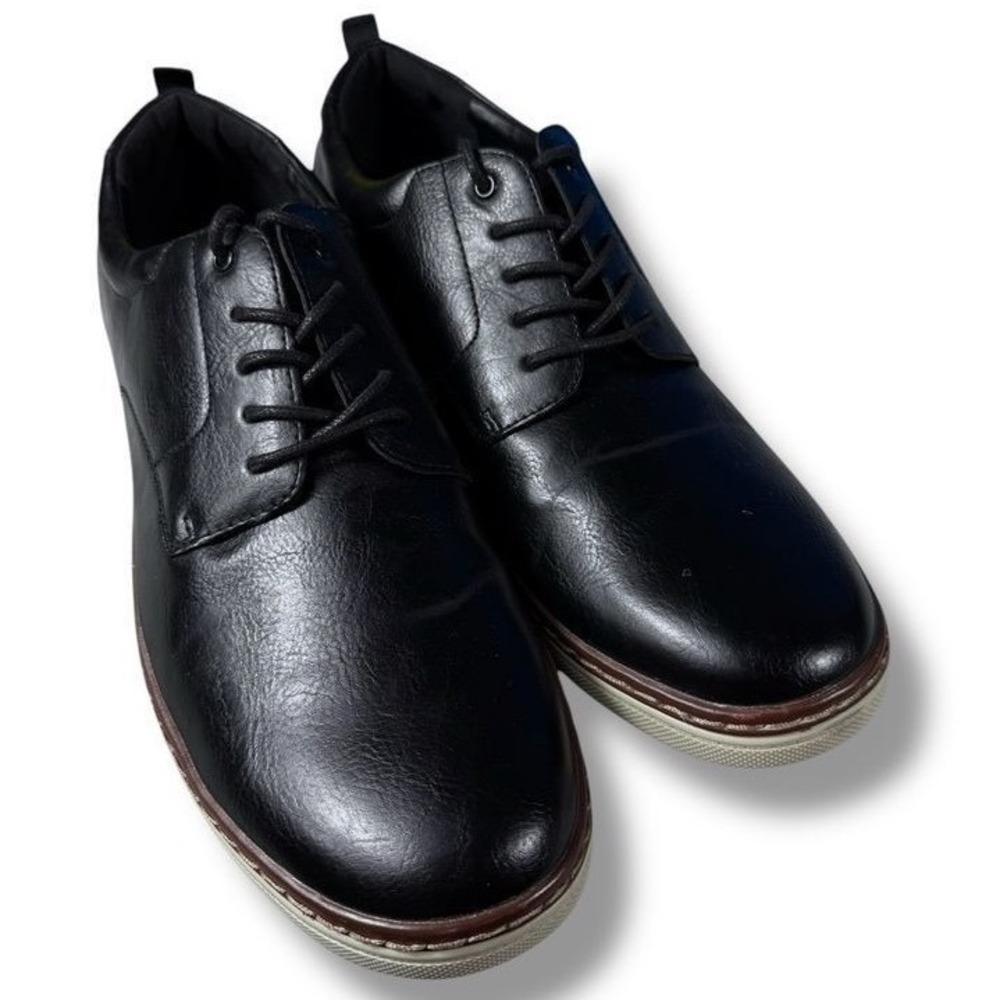 Alfani Billy Oxford Dress Shoes Casual Plain Toe Lace Up Black Sneaker Sole 11M